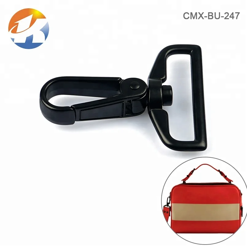 High Quality Bag Accessories Custom Metal Swivel Spring Snap Hook for Handbag, Black Metal Hook Snaps Buckle for Strap Backpack