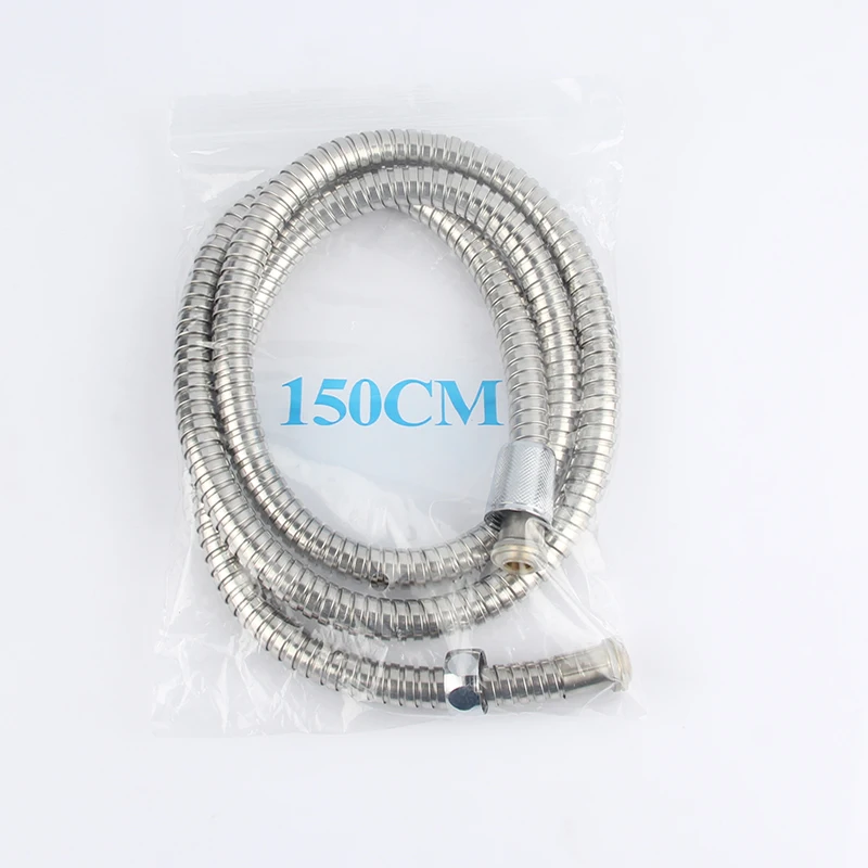
1.5 meter stainless steel 201 polished double lock shower hose with zinc nut and pvc inner tube 