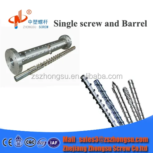 single 38CrMoAlA/ bimetallic single extruder screw  barrel micro extruder screw barrel for machines plastic