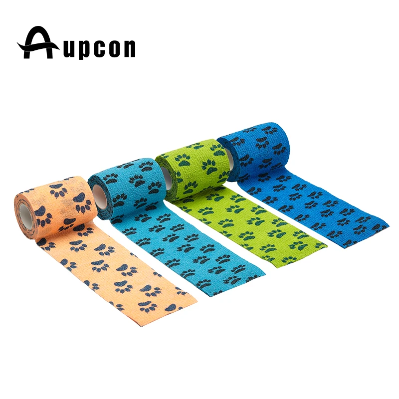 AUPCON  Horse care products medical colored non woven elastic adherent hoof leg  cohesive horse bandage for animal