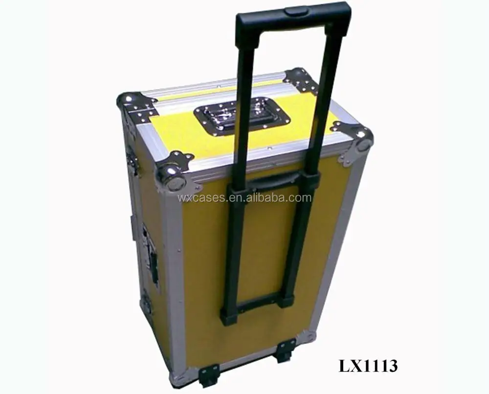 Luxury aluminum trolley case with anodised gold aluminum frame wholesales  From Nanhai,Foshan,Guangdong,China