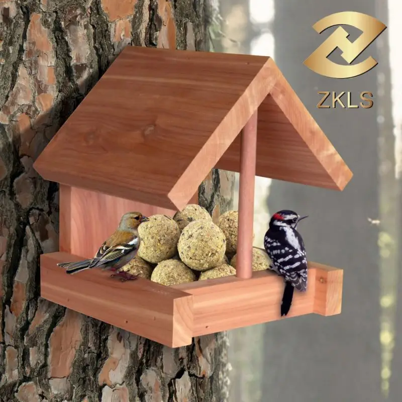 
Hanging Wooden Bird Feeder 