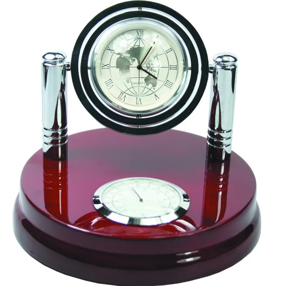 Подарочные офисные деревянные часы с функцией