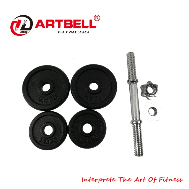 Nantong 10kg 22 lbs Black Paint Chrome Dumbbell Set