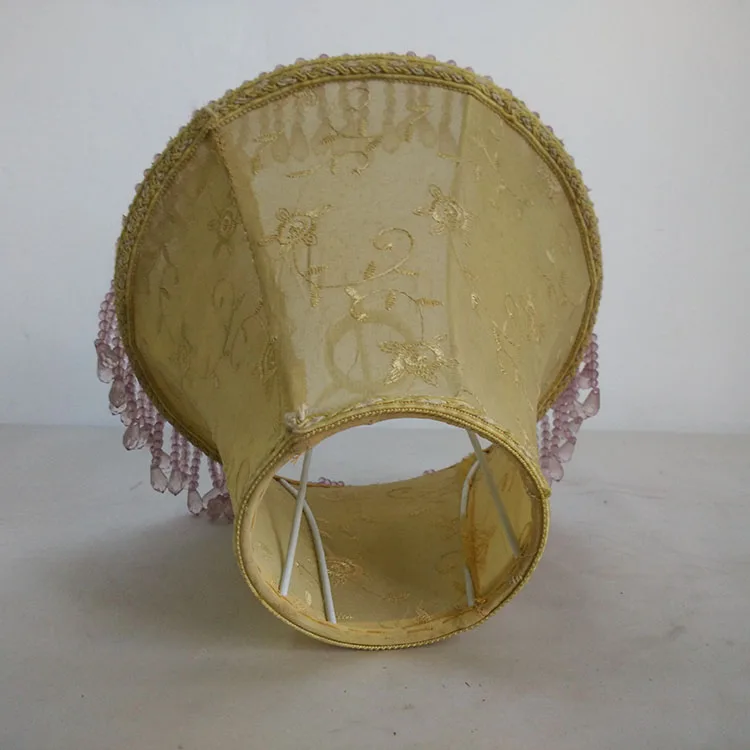 jacquard beaded fringe hurricane lamp shades for table lamp or wall lights hotel fabric wall lamps with shade
