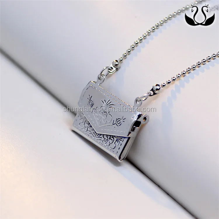 Custom Copper Book Sahped Floating Locket Necklace For Girls