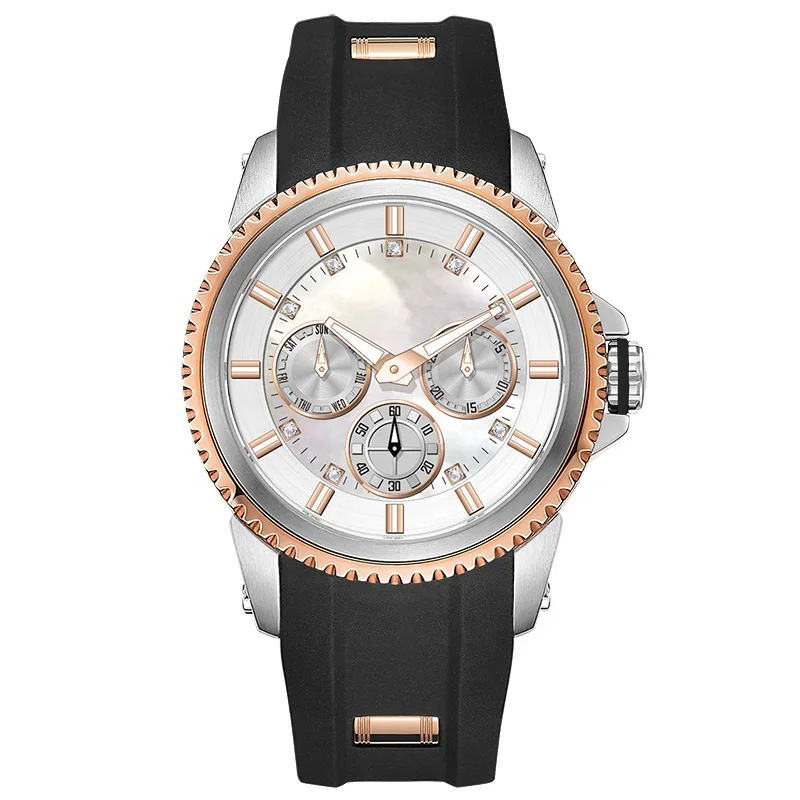 new designer watch silicone wristwatch 3eyes decoration quartz watch fashion steel ladies wrist watch