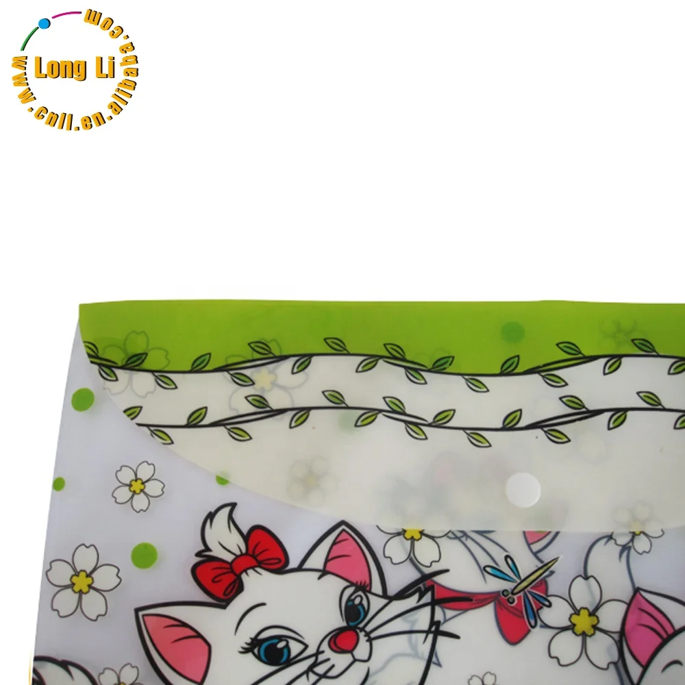 Custom A4 A5 Polypropylene PP stationery file bag/ envelop document file folder