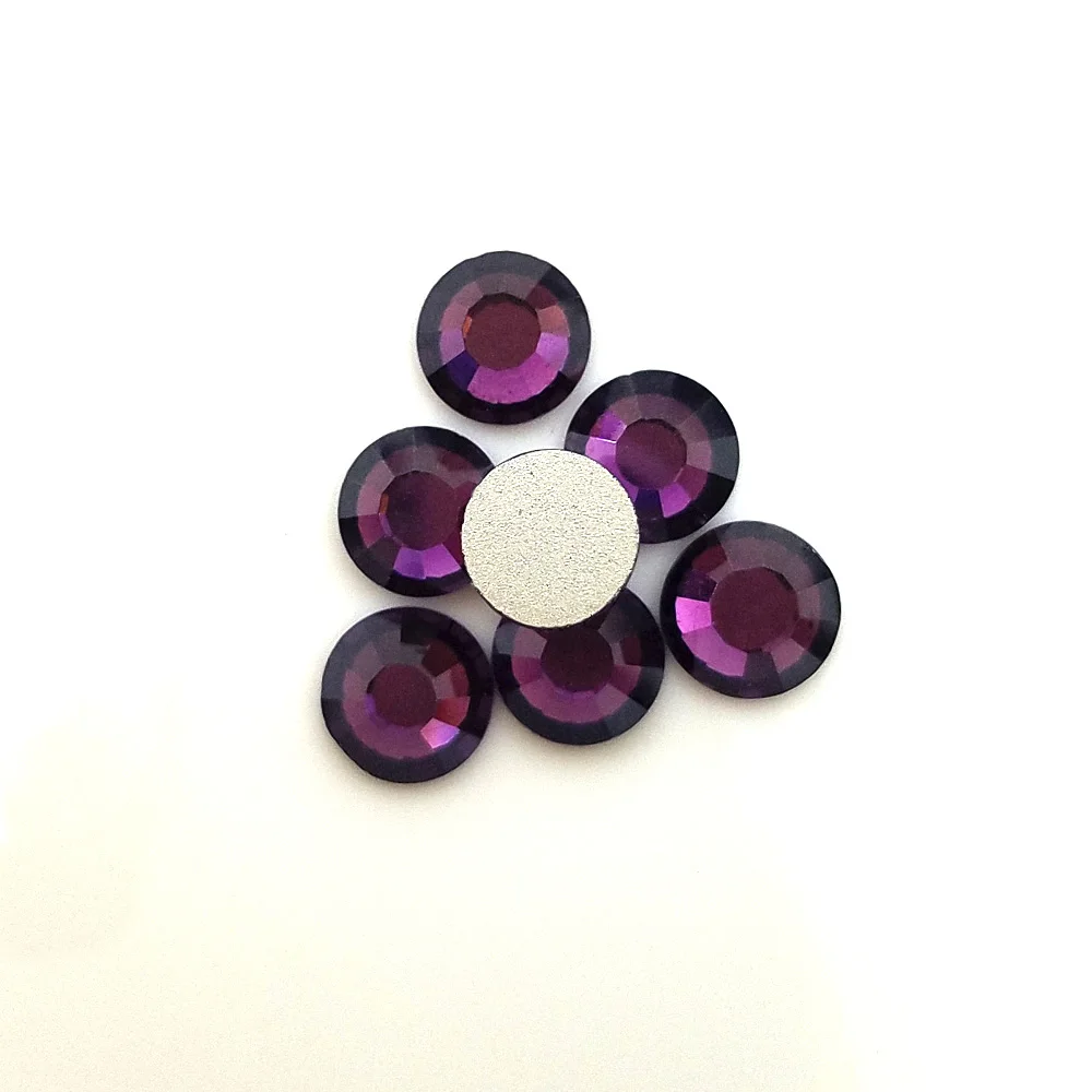 
LOCACRYSTAL Brand Amethyst Color crystal DMC Glass Flatback Rhinestones for Sale 
