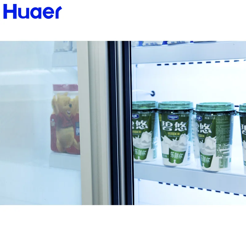 HUAER store portable open mini fridge for fruits and vegetables