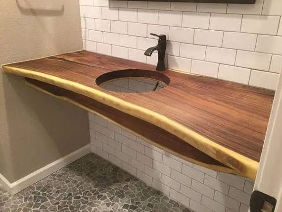 Classic Live Edge Counter Top  Vanity Reclaimed Bathroom Furniture Slippers Bathroom Vanity Table