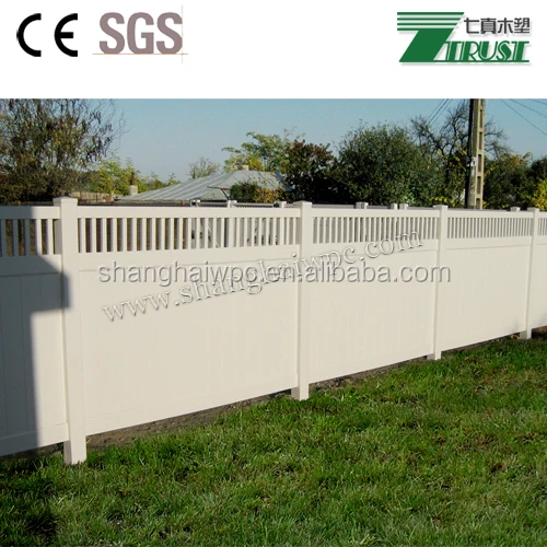 Backyard PVC fence Vinyl White Privacy Fence With Lattice