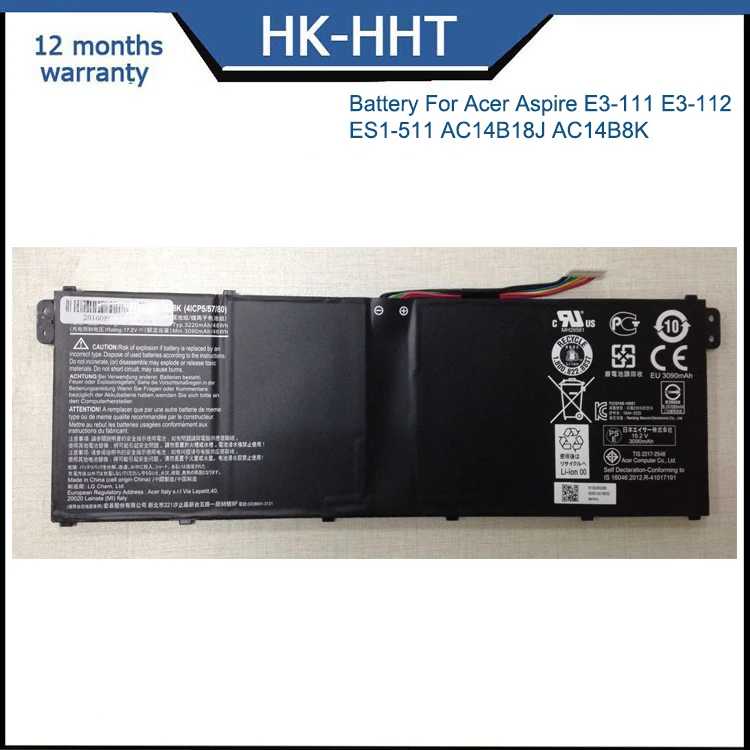 Laptop battery for Acer E3-111 E3-112 ES1-511 AC14B18J AC14B8K Battery