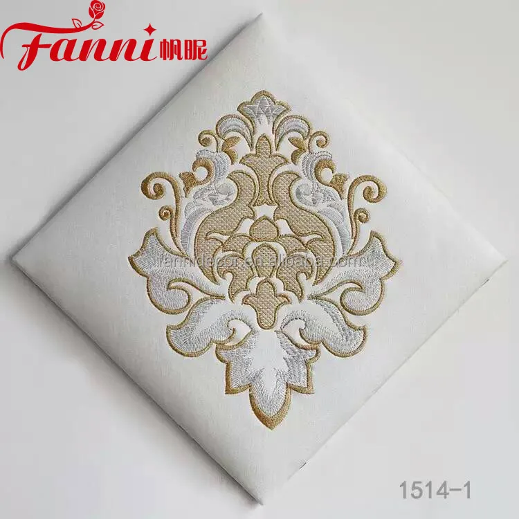 Custom Pattern Embroidered Upholstery Stock Lot Cheap PVC Leather Fabric Gray For Cushion