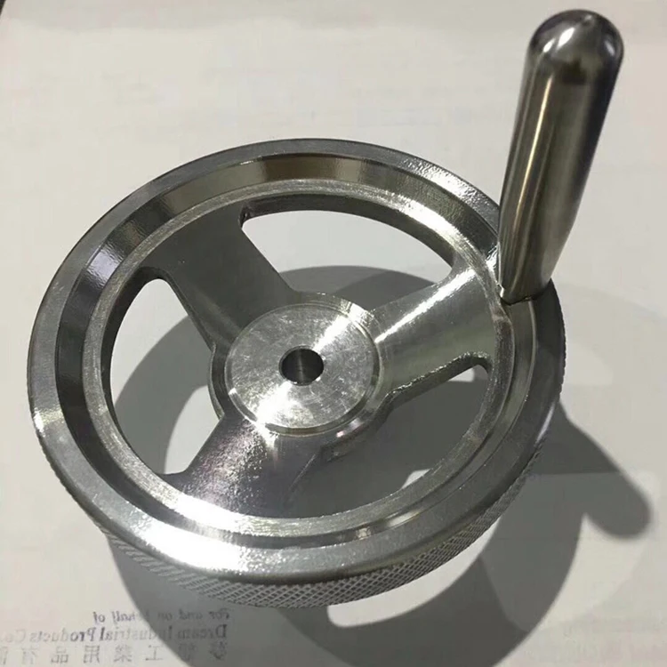 CNC machine tool 100mm 160mm stainless steel hand wheel metal control SUS316 hand wheel with handle