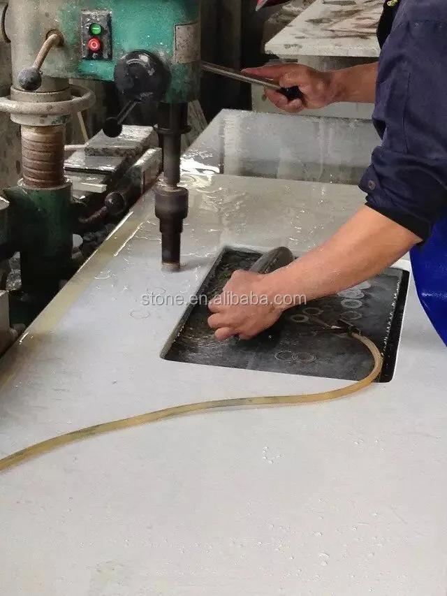 
Precut White Quartz Kitchen Countertop Quartz Stone Counter tops 20+20mm Laminated Edges 