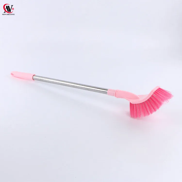 plastic rectangle toilet brush cleaning brush with long stainless steel handle