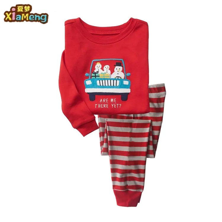 
Hot Sale Long Sleeves Home Wear Boys Suits Children Clothes Children 100% Cotton Pyjamas 