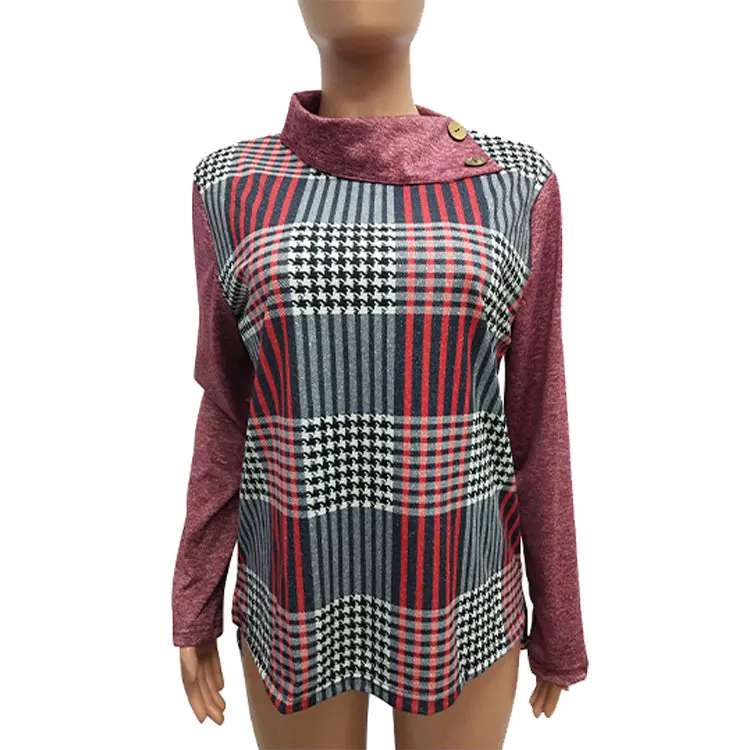 
Ready to ship OEM ODM MC2306 Women Casual Swing Long Sleeve Casual T-shirts Striped Tunic Dress 