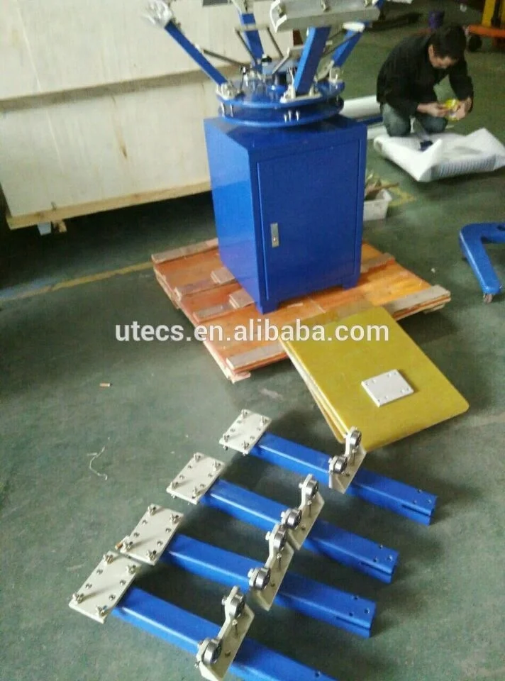 UTM650 6 color silk serigraphy Manual T shirt carousel Screen Printer