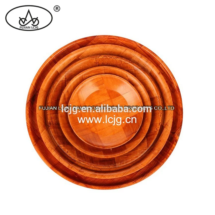 Food grade wholesale small round wooden woven plate frames