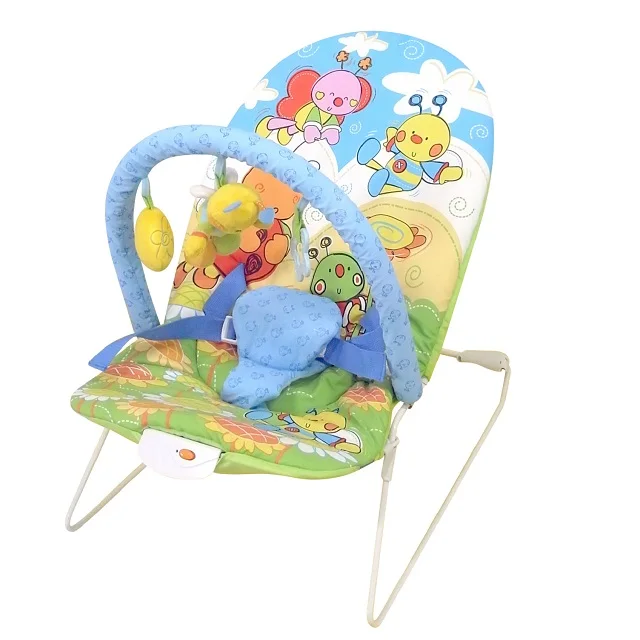 
High Quality Blue Bees Baby Printing baby swing Bouncer baby Musical rocking chair With Vibration 