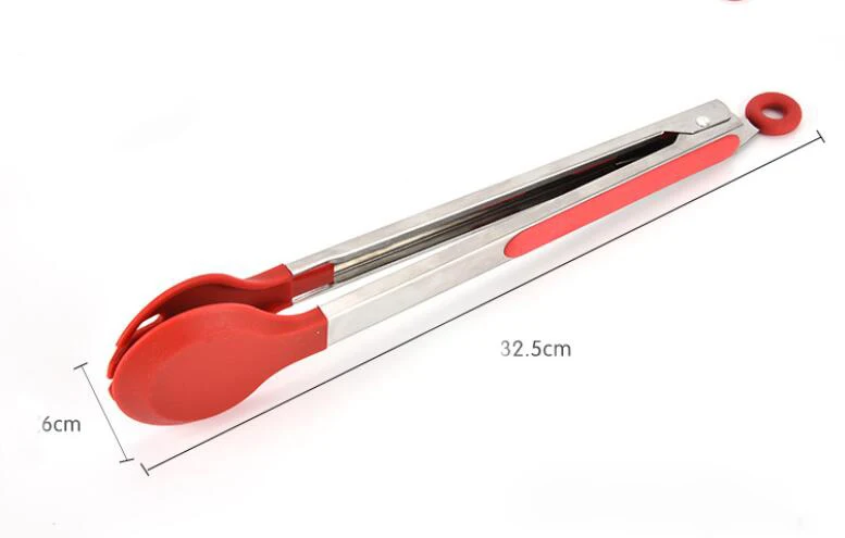 Food BBQ Clip Handle Clamp Stainless Steel Serving Tongs Useful Tool SW12142012A