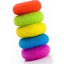 high quality kitchen cleaning mesh plastic scourer/cleaning ball/steel scrubber from 0086-18315708563