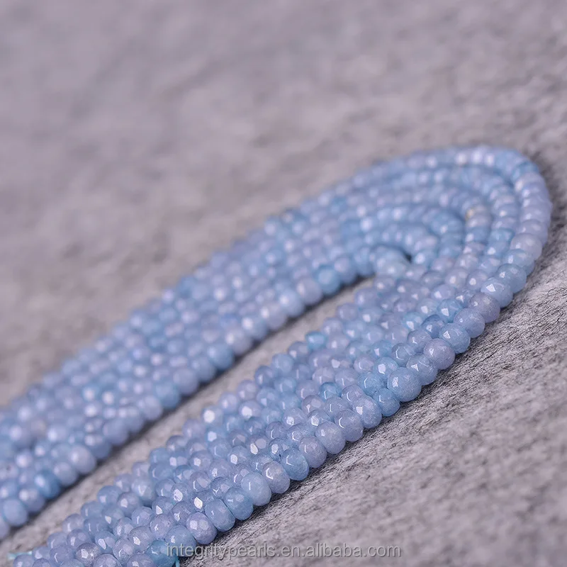 
2*4mm flat blue natural aquamarine gemstone, gemstone bulk, natural gemstone beads 