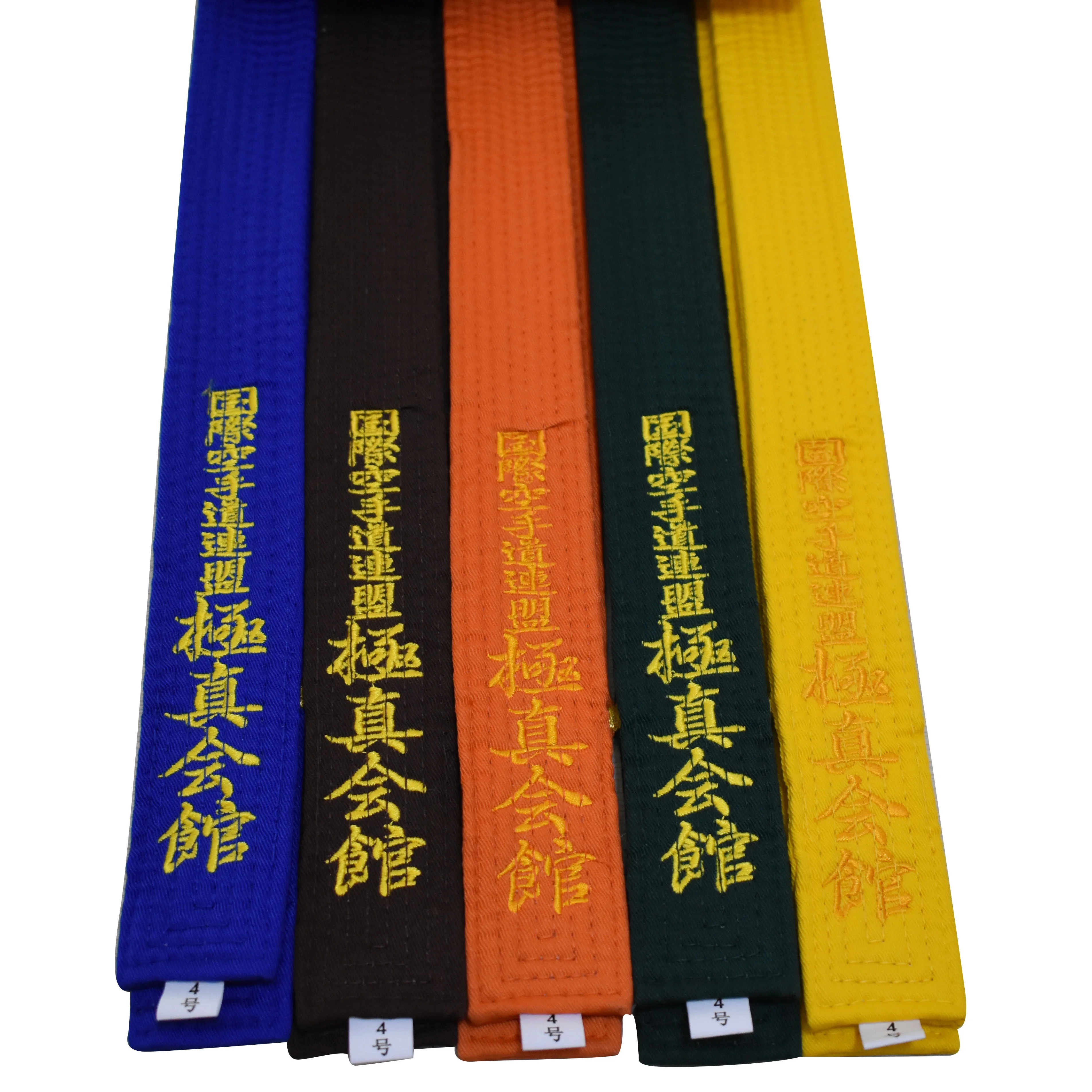 Blue color kyokushin kai belt with embroidery for training