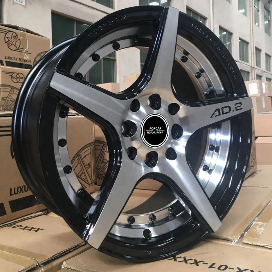 Five Spokes 15*7j Black Concave Alloy Wheel Rims, Car Alloy Wheel