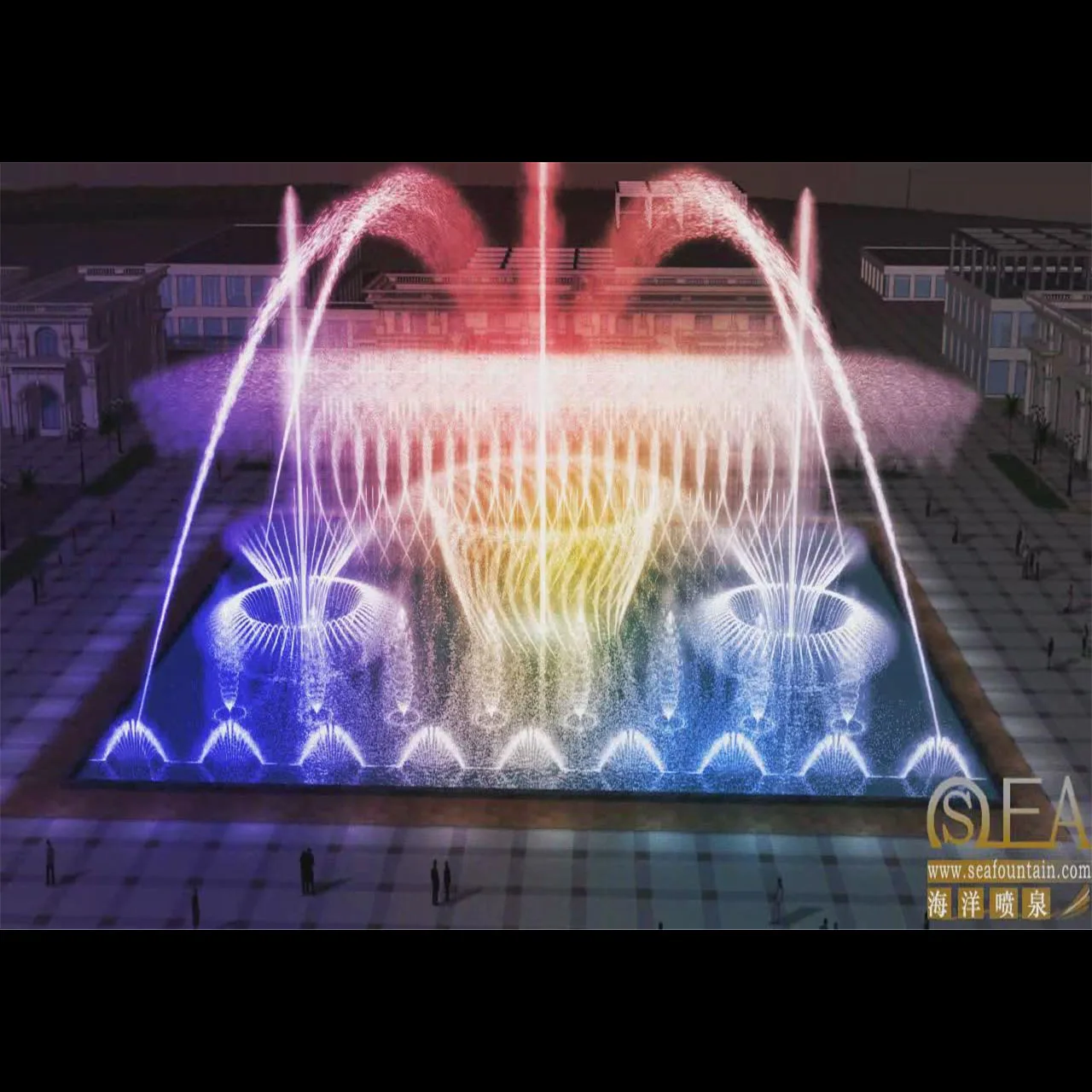 Multicolored shining manufacturer multimedia fountain Chinese experienced factory