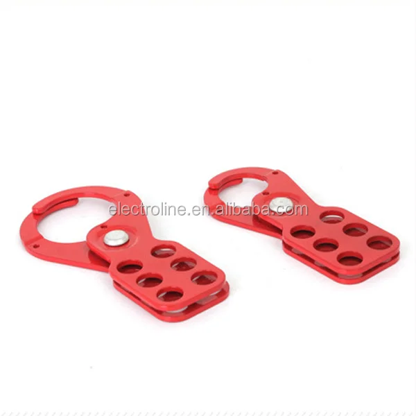 Wholesale made Lockey Red tagout Proof Locks 6 Holes Steel Safety Lockout Hasp 25MM & 38MM