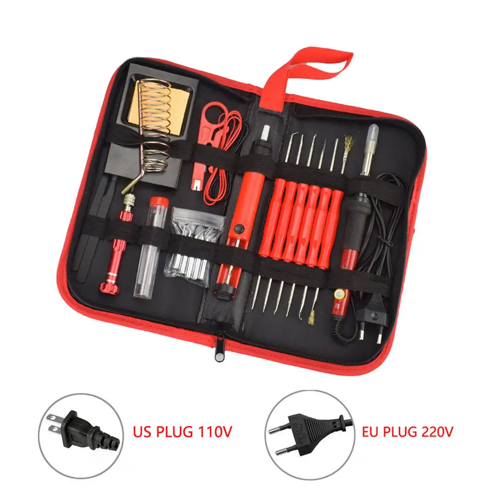 
Multifunctional Electric Solder Iron Kit Screwdriver Desoldering Pump Tip Wire 