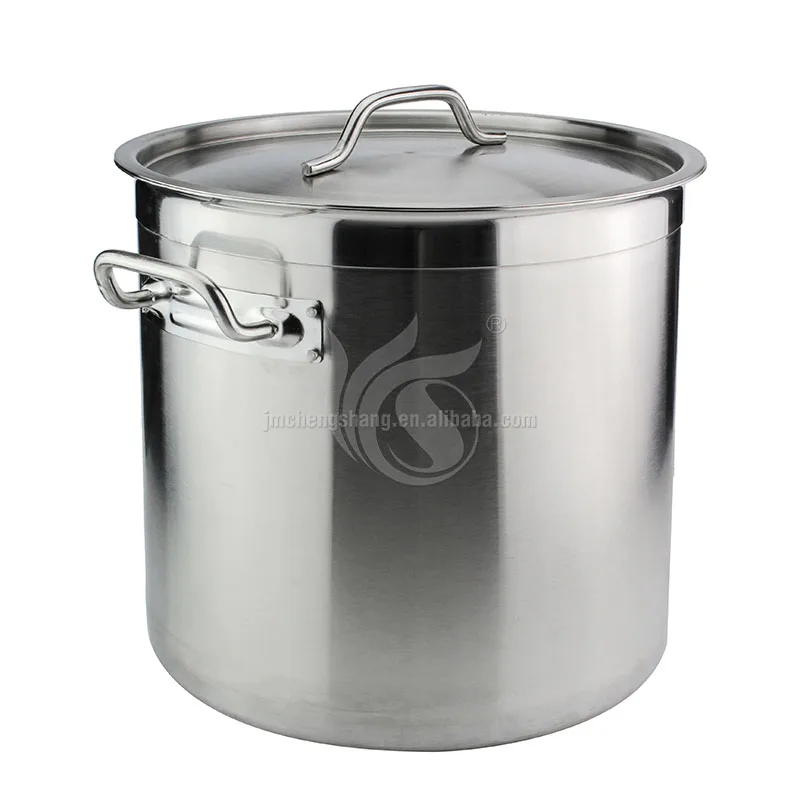 Cookware Large Pot Mirror Polished Hotel Stainless Steel Stock Pot