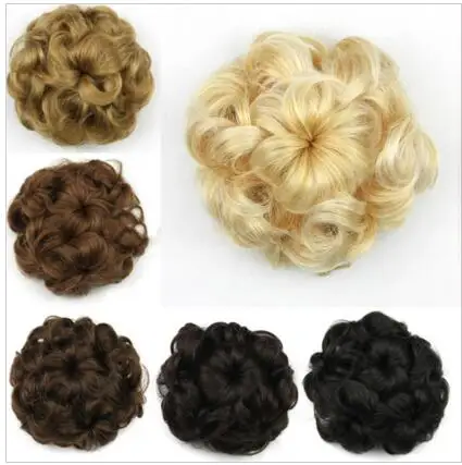 
ombre three tone highlight color synthetic clip bun pieces women hair accessories human hair wigs hair extension Wholesale price 