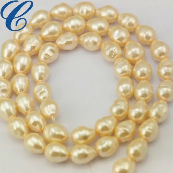 Vintage Large Baroque Glass Pearl Beads