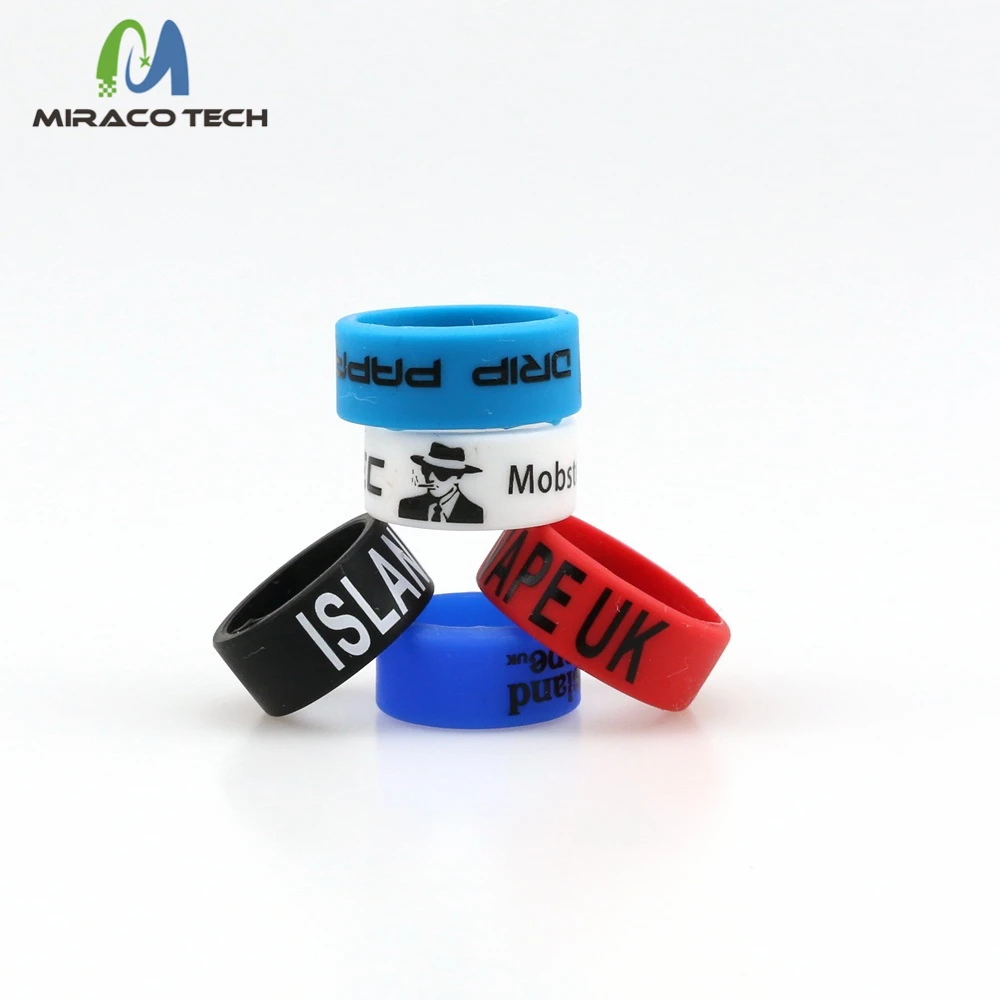 Силиконовый ремешок для вейпа 18 мм 20 мм 22 мм 24 мм 30 мм с индивидуальным логотипом для электронной сигареты RDA mech vape pen kit