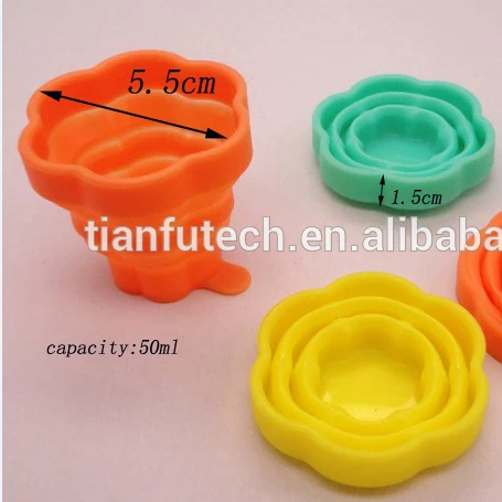 Colorful outdoor silicone folding/collapsible cup