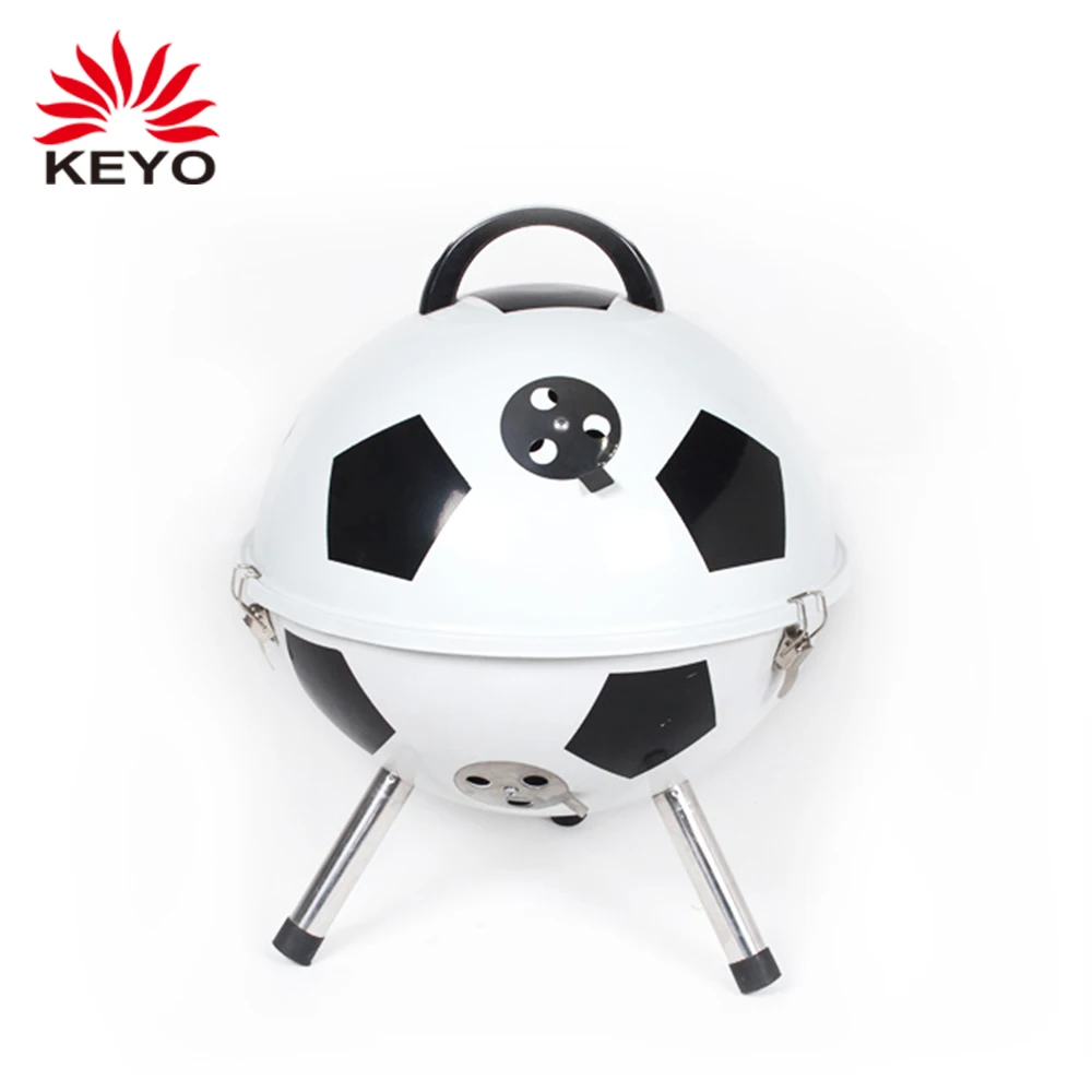 New Style Portable Mini Tabletop Charcoal Grill Football Bbq Soccer Ball Shaped Charcoal Barbecue Grill