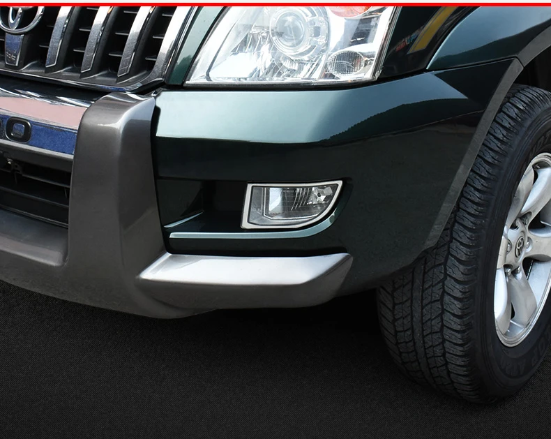 ABS Chrome Front Fog Light Lamp Cover Trim 2PCS For Toyota Prado Fj120 2003-2009