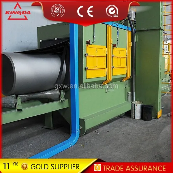 
sand blasting clean machine for clean steel pipe out and inner wall 