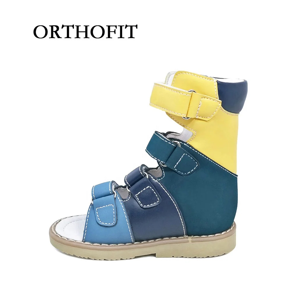Newest High Top Leather Sandals Healthy Kids Orthopedic Shoes Children Boy Girls Fancy Medical Clubfoot Flatfeet Footwear