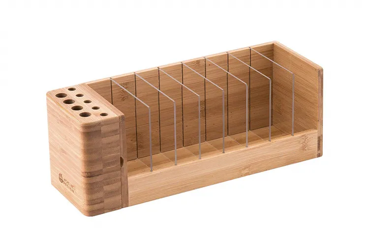 Bamboo Makeup Cosmetic Eyeshadow Palette Organizer