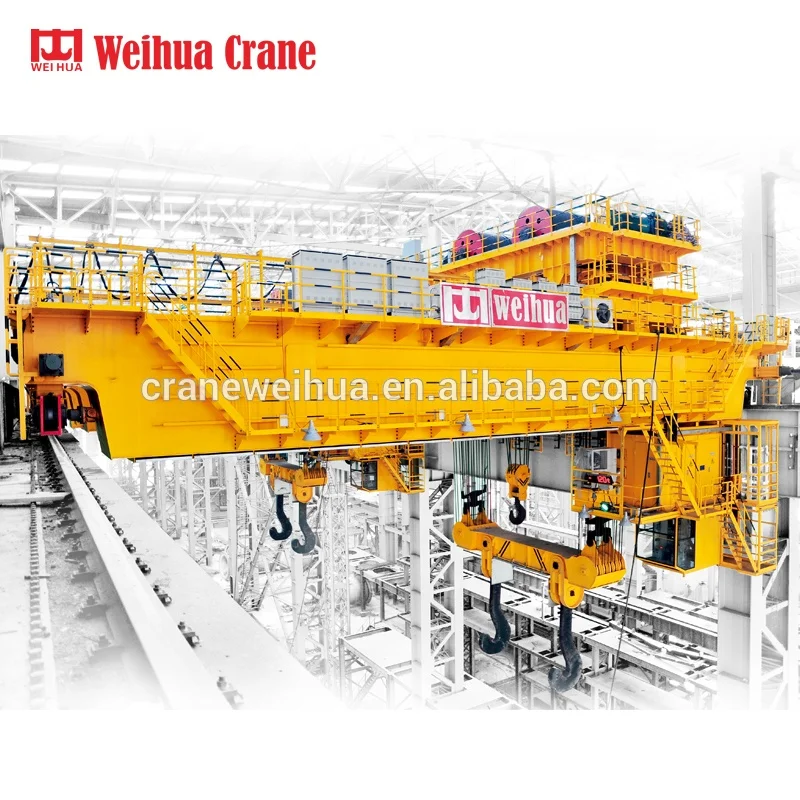 WEIHUA Double Girder QY Type Cabin Control Casting Overhead Bridge Crane 50ton 100ton