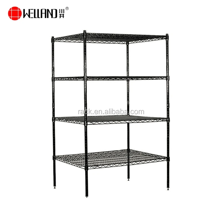 Heavy Duty Metro стандартных стеллажей, черный с порошковым покрытием 4 ярусов NSF из металла для хранения провода стойки