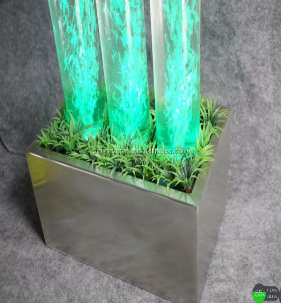 
LED Tabletop bubble column with stainless steel base decoration for ceremony holiday show banquet 