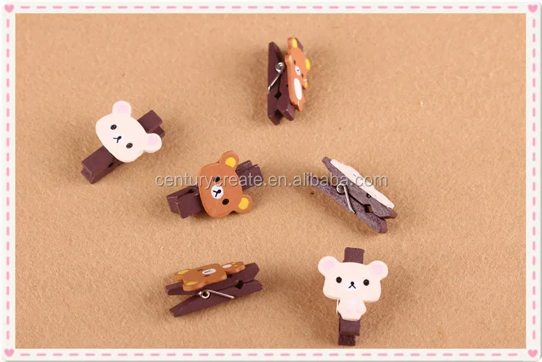 Promotional Gift Panda shape wood clothes clips wooden Small memo clips