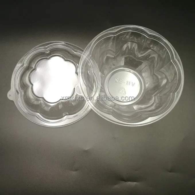 16 oz Clear Disposable take away plastic salad bowl