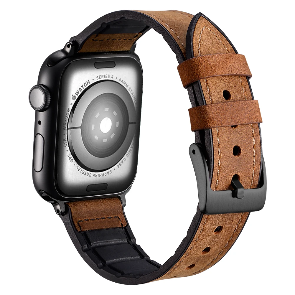  Небольшой минимальный заказ в наличии кожаный ремешок с принтом на для часов Apple